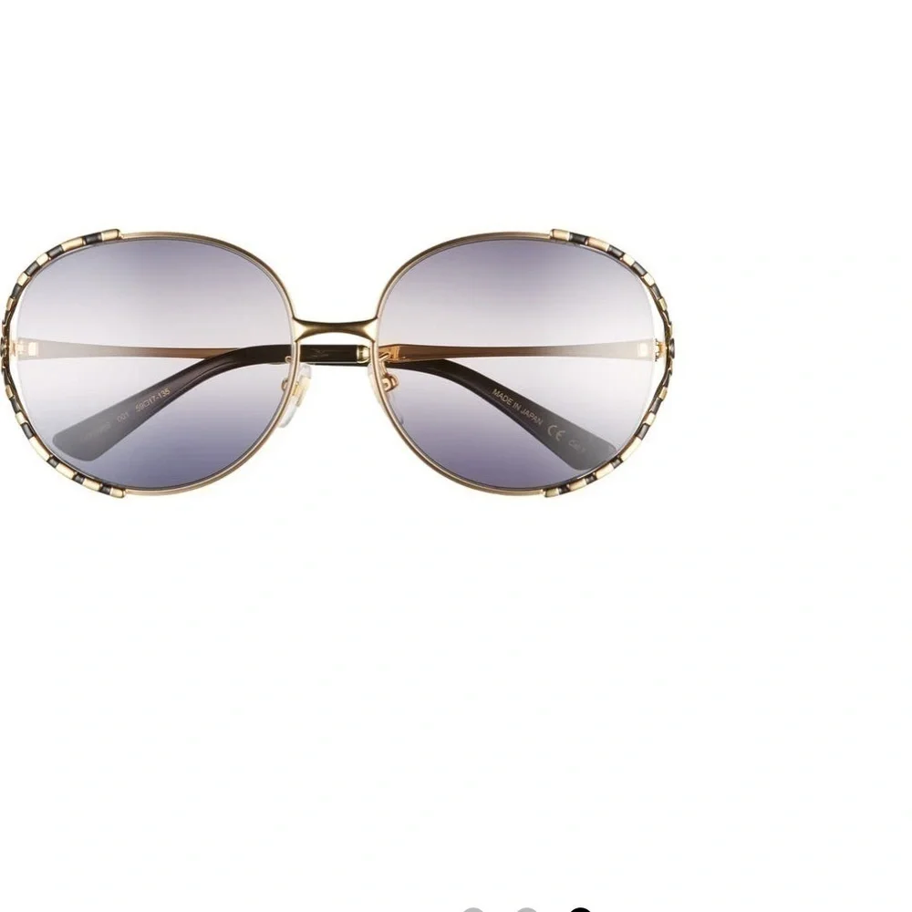 Gucci 59mm Round Sunglasses in Gold/Brown Gradient - Picture 2 of 11